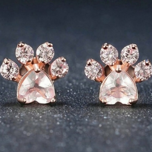 18k Rose Gold Pink Quartz Earrings - Picture 2 of 7